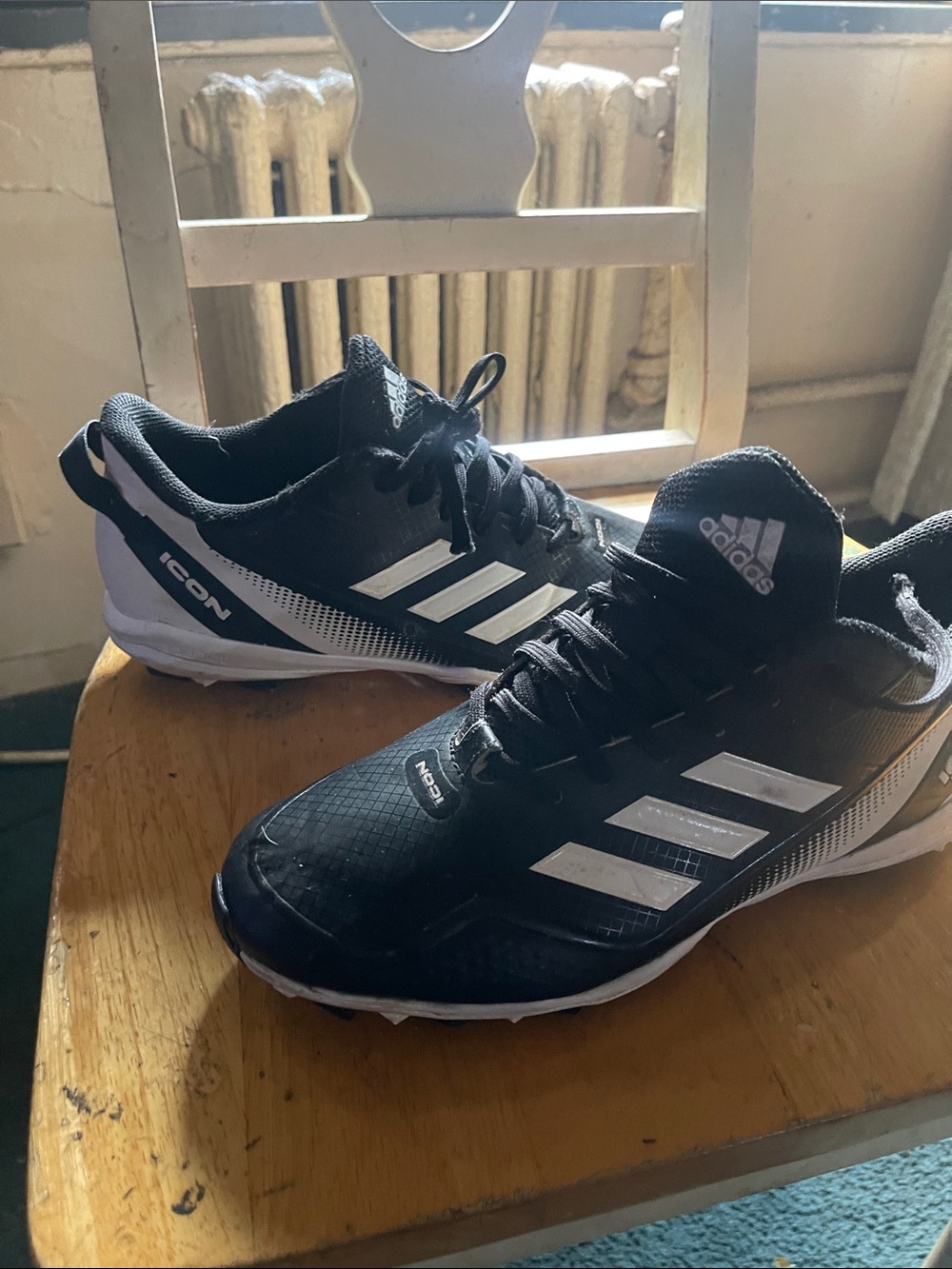 adidas Black and White ICON Men's Athletic Shoes